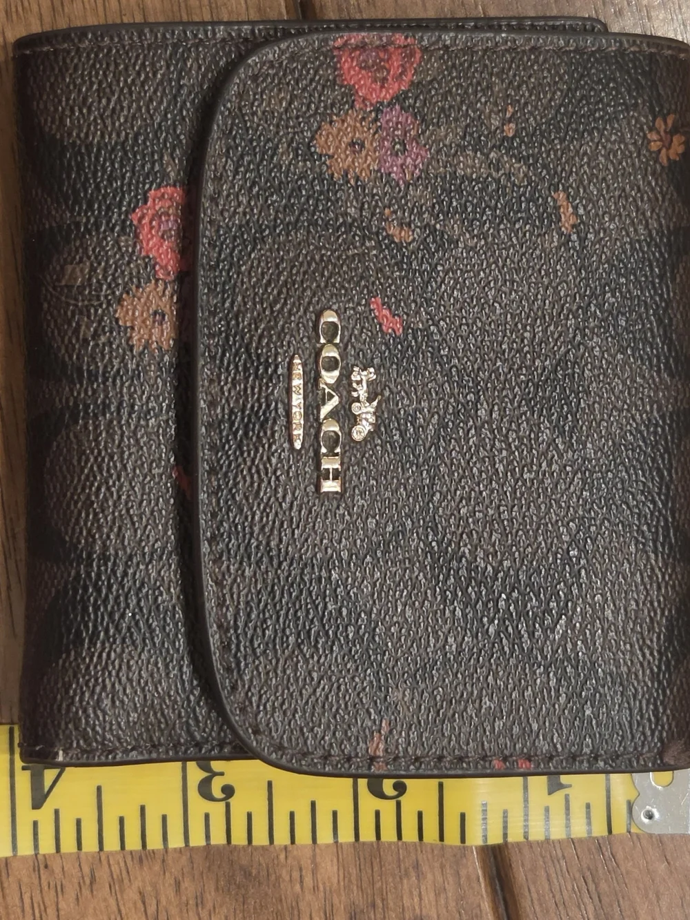 Coach Floral Signature Compact Wallet